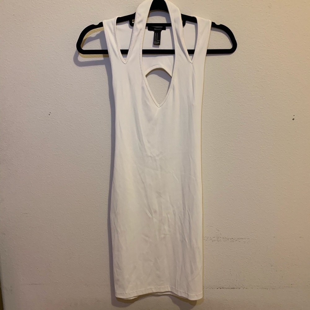 Off White ribbed bodycon dress